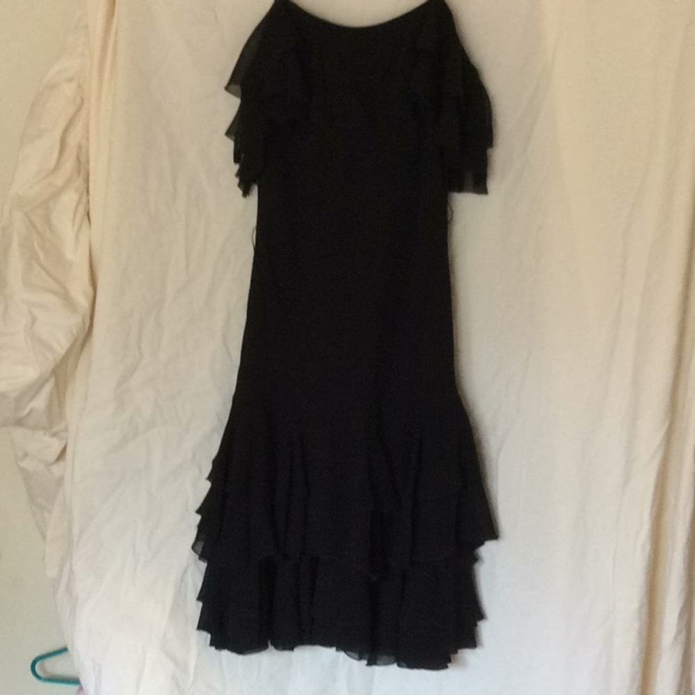 Vintage GEORGIOU Studios Silk Ruffle Dress US 8